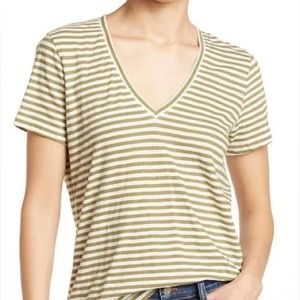 NWT Madewell Whisper V-Neck Striped T Shirt XS